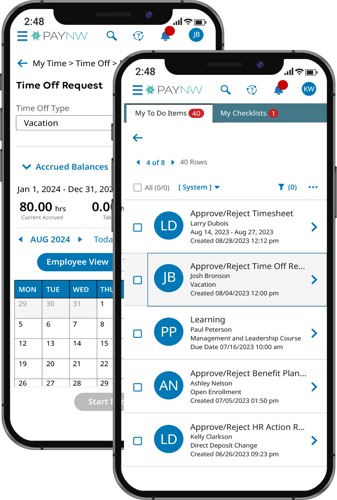 Leave Management Dashboard Mobile Device Screenshot